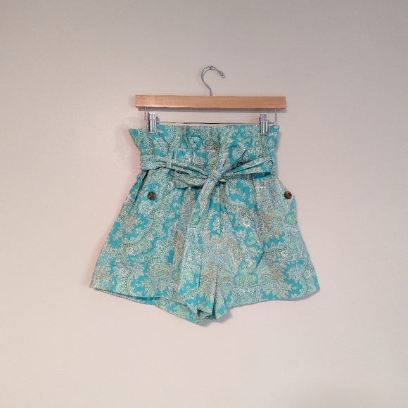 J. Crew Belted Paisley Summer Shorts - Picture 1 of 4